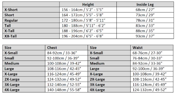 Sixe Chart_Wildland